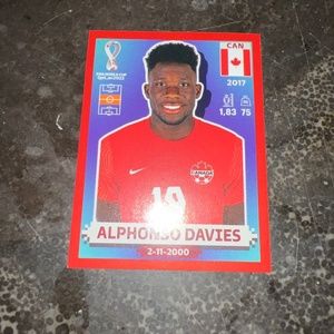 Alphonso Davies red panini card